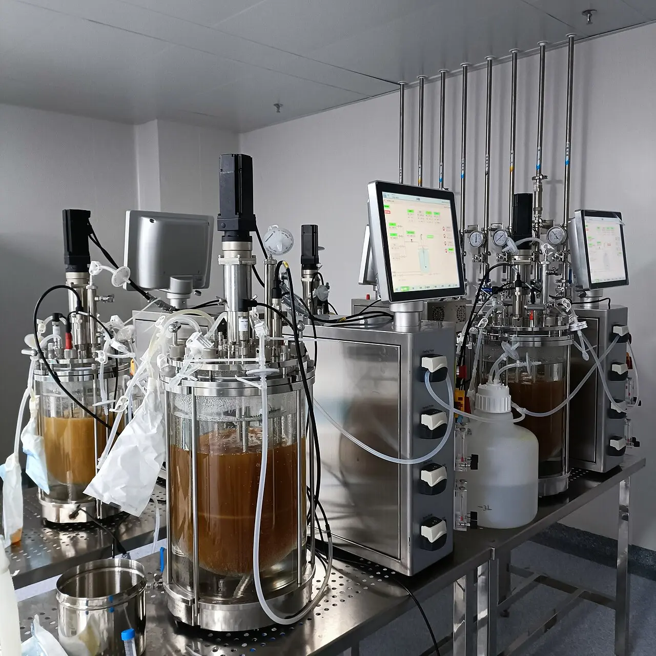 Cell-culture bioreactors in a laboratory